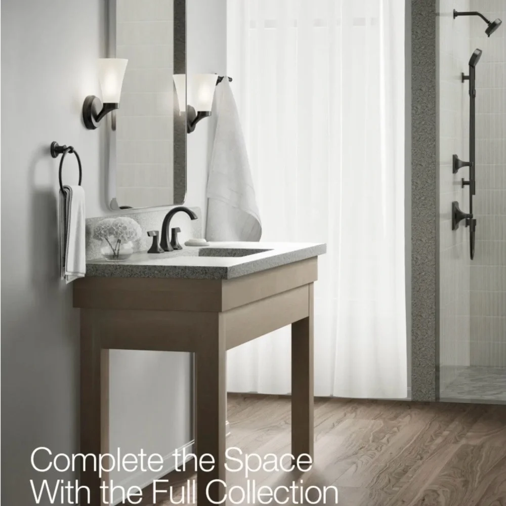 Kohler Riverly Matte Black Bathroom Faucet Widespread 2 - Handle New